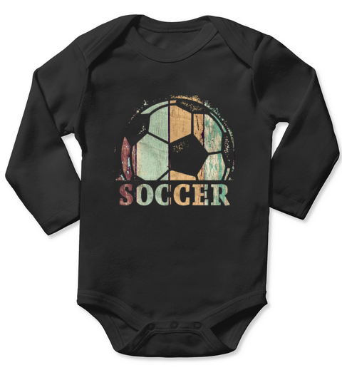 Vintage Soccer Player Futbol Coach design Long Sleeve Baby One-Piece