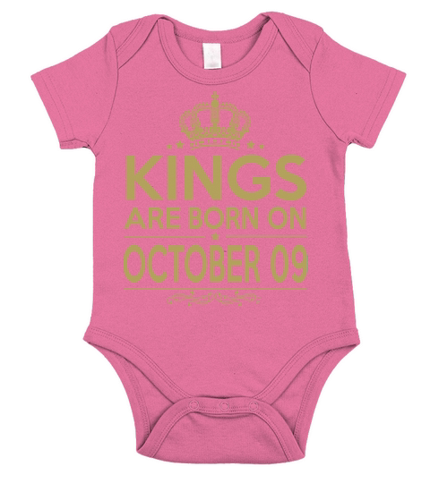 Kings are born on October 09 Short Sleeve Baby One-Piece