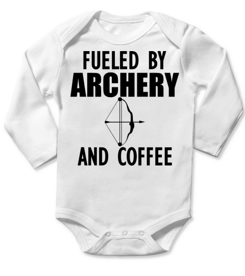 Archer - Fueled by archery and coffee b Long Sleeve Baby One-Piece