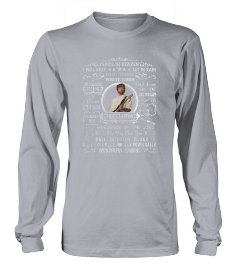 Vintage Eric Clapton Songs Word Art Women's Long Sleeve