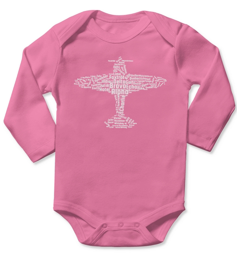Aviation Phonetic Alphabet Flying Pilot Long Sleeve Baby One-Piece
