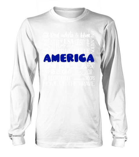 America Red White Blue 4th of July Funny Women's Long Sleeve