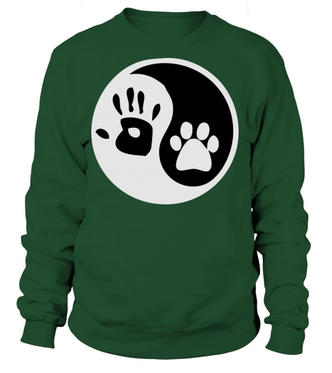 ying yang human hand dog paw Women's Sweatshirt
