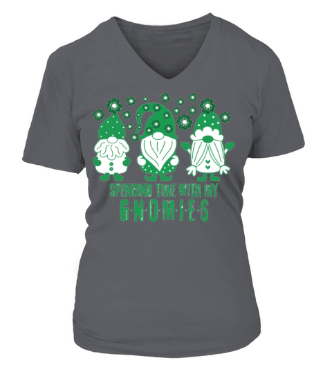 Spending Time With My Gnome St Patrick s Day V-neck T-Shirt Woman