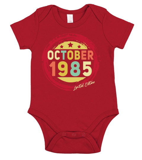 Born October 1985 Vintage Gift Short Sleeve Baby One-Piece