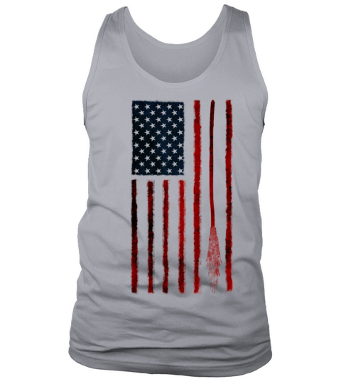Witchs Besom American Flag Pagan Graphic Men's Tank Top