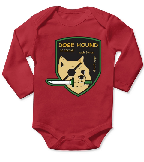 Doge Hound Metal Gear Solid T-Shirts shirt Long Sleeve Baby One-Piece