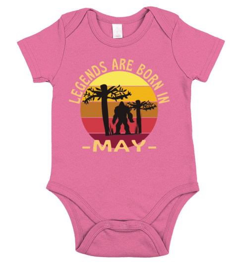 Legends Are Born In May Bigfoot Short Sleeve Baby One-Piece