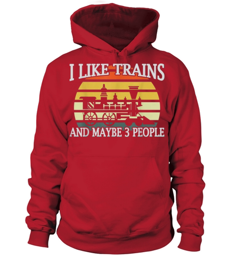 I Like Trains And Maybe 3 People Vintage Men's Hoodie