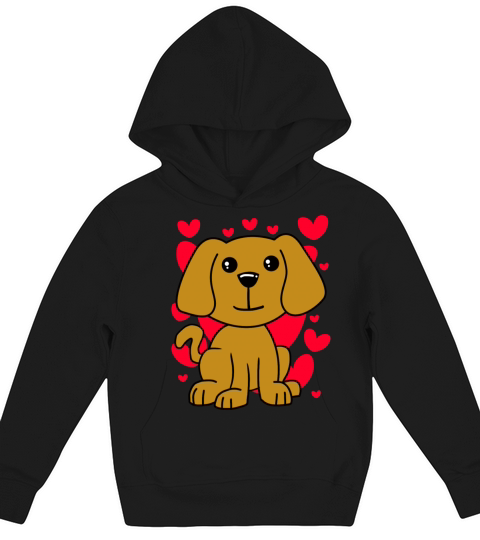 Dog Lovely T-Shirt - Valentines Day Cute Hearts Kids Hoodie