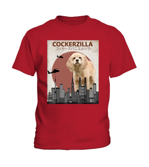 Cockerzilla Funny Cocker Spaniel Kids T-Shirt