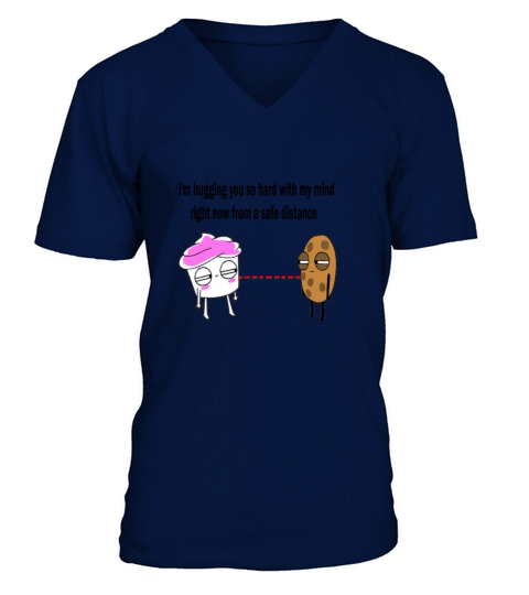 im hugging you with my mind because of coronavirus Men's V-Neck T-shirt