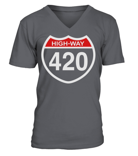 420 HIGHway weed blunt medical pot marijuana T Men's V-Neck T-shirt