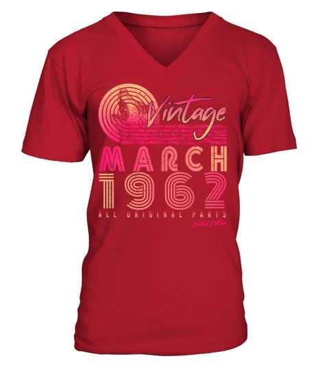March 1962 Original Vintage V-Neck T-shirt
