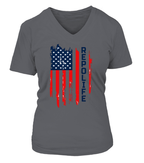 Repo Patriotic Repossession Agent V-neck T-Shirt Woman