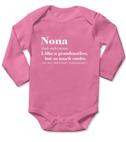 cool Nona Grandmother Long Sleeve Baby One-Piece