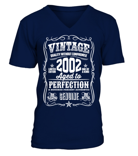 Vintage 2002 Aged to Perfection White print Men's V-Neck T-shirt