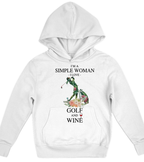 Je suis une femme simple j&#39;aime le golf et le vin Kids Hoodie