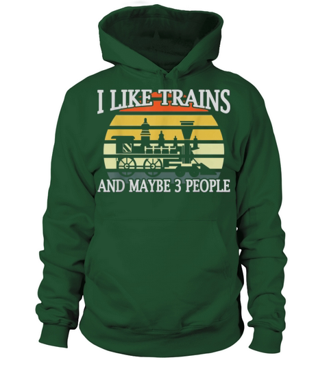 I Like Trains And Maybe 3 People Vintage Women's Hoodie
