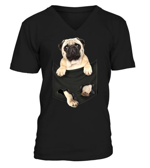 Pug Pocket Mid Classic pitpull Men's V-Neck T-shirt