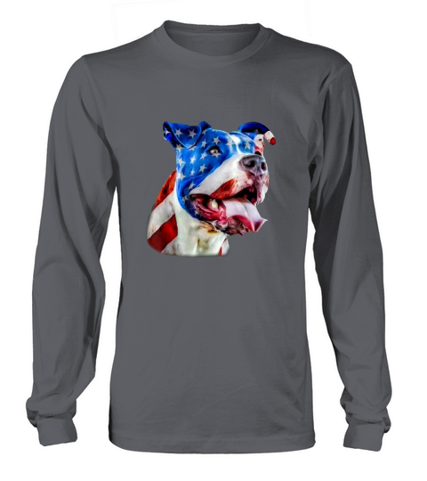 American Pit Bull Terrier USA Flag Patriotic Dog Gift Long sleeved Unisex