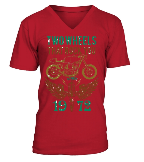 Two wheels that rock you 1972 Men's V-Neck T-shirt