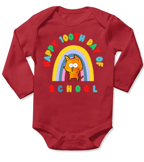 100th Day Of School 2022 Long Sleeve Baby One-Piece