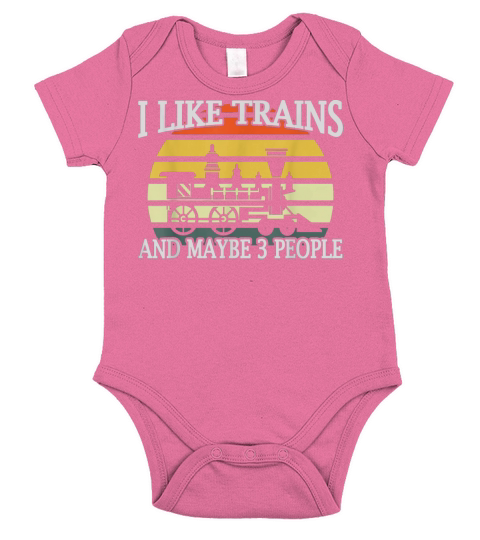 I Like Trains And Maybe 3 People Vintage Short Sleeve Baby One-Piece