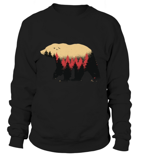 Bear silhouette with mountain scenery Men's Sweatshirt
