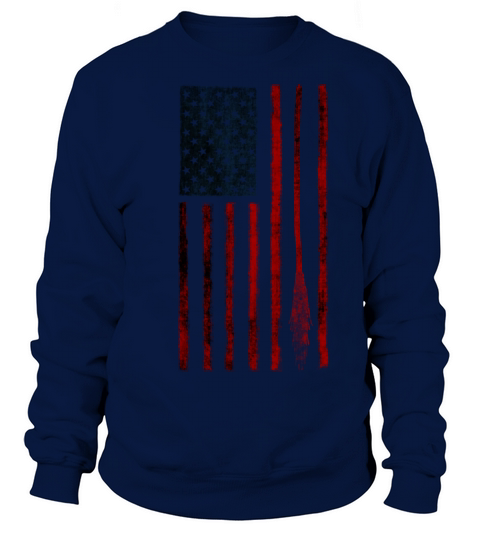 Witchs Besom American Flag Pagan Graphic Men's Sweatshirt