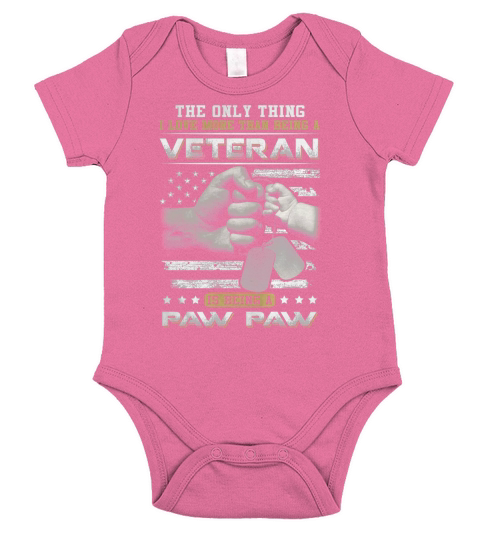 I Love More Than Being A Veteran Is Being A Paw Paw Shirt Short Sleeve Baby One-Piece