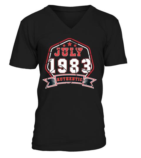 July 1983 Vintage Gift Idea Men's V-Neck T-shirt