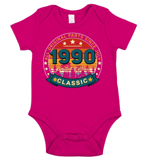 July 1990 Vintage Gift Idea Short Sleeve Baby One-Piece