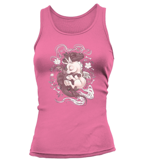 Flower Dragon Hug Baby Unicorn shirt Tank top Woman