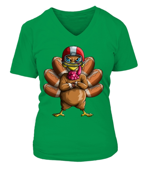 Thanksgiving Turkey Funny Football Player Gooble G Women's V-Neck T-shirt
