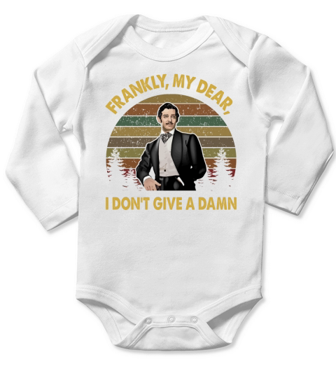 Frankly my dear I dont give a Vintage Long Sleeve Baby One-Piece