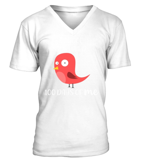 100 Days of School Survived 100 Days of Me Bird Men's V-Neck T-shirt