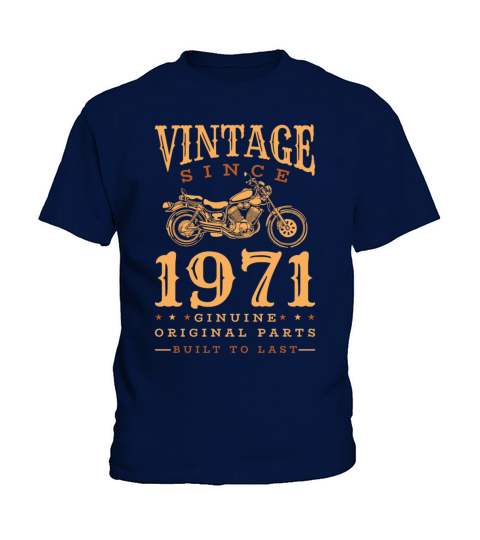 1971 Vintage born Motorcycle Birthday gift idea Kids T-Shirt