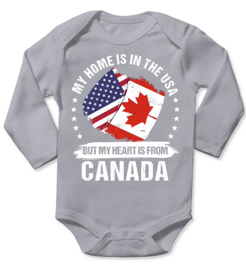American Patriot Canada Flag Canadian Roots Long Sleeve Baby One-Piece