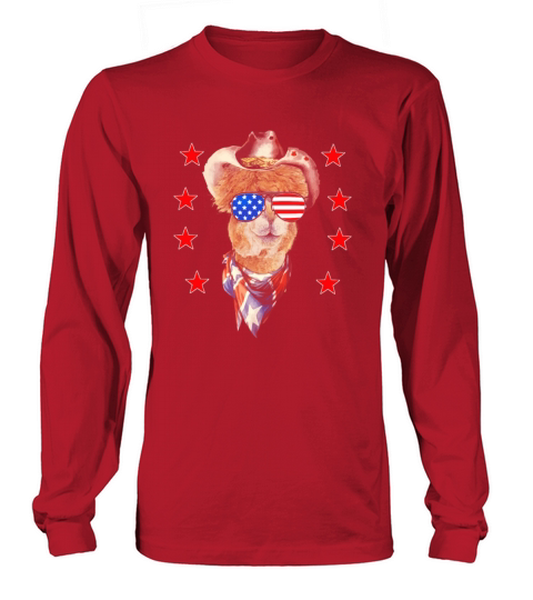 USA Patriotic Llama July 4th Alpaca Independence D Men's Long Sleeve