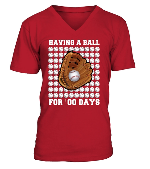 100 Days Of School Basetball 100th Day Balls Men's V-Neck T-shirt