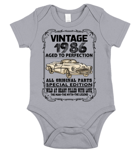 VINTAGE 1986-AGED TO PERFECTION Short Sleeve Baby One-Piece