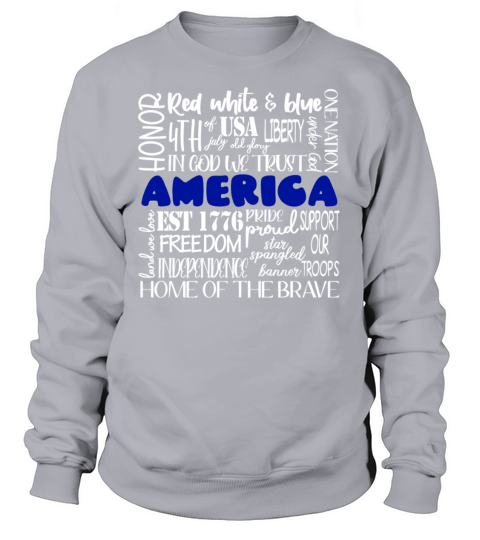 America Red White Blue 4th of July Funny Women's Sweatshirt