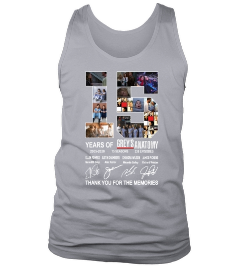 15 Years Of Grey’s Anatomy Thank You For The Memories Tank Top Unisex