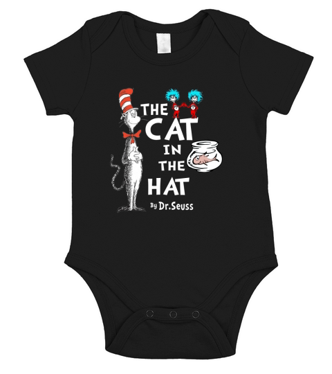 Dr Seuss The Cat in the Hat And Fish Short Sleeve Baby One-Piece