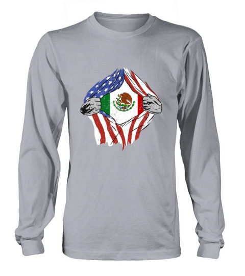 Half American Flag Half Mexican Roots Mexico Women's Long Sleeve