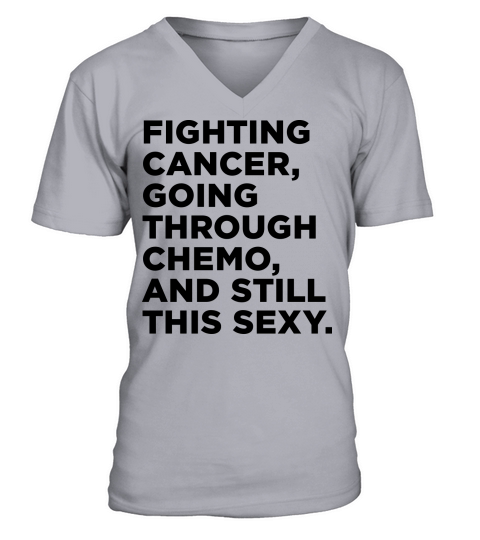Cancer Fighter Quote Men's V-Neck T-shirt