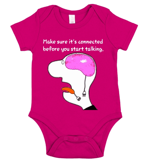 Make sure its connected before you start talking Sarcasm Short Sleeve Baby One-Piece