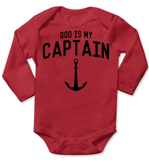 God is My Captain Long Sleeve Baby One-Piece
