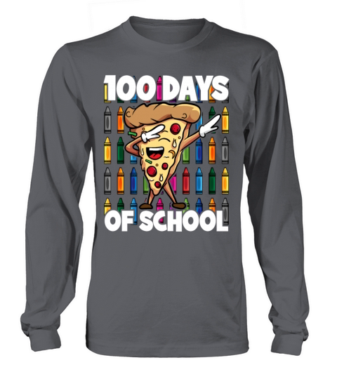 100 Days of School Dabbing Pepperoni Pizza Slice Women's Long Sleeve